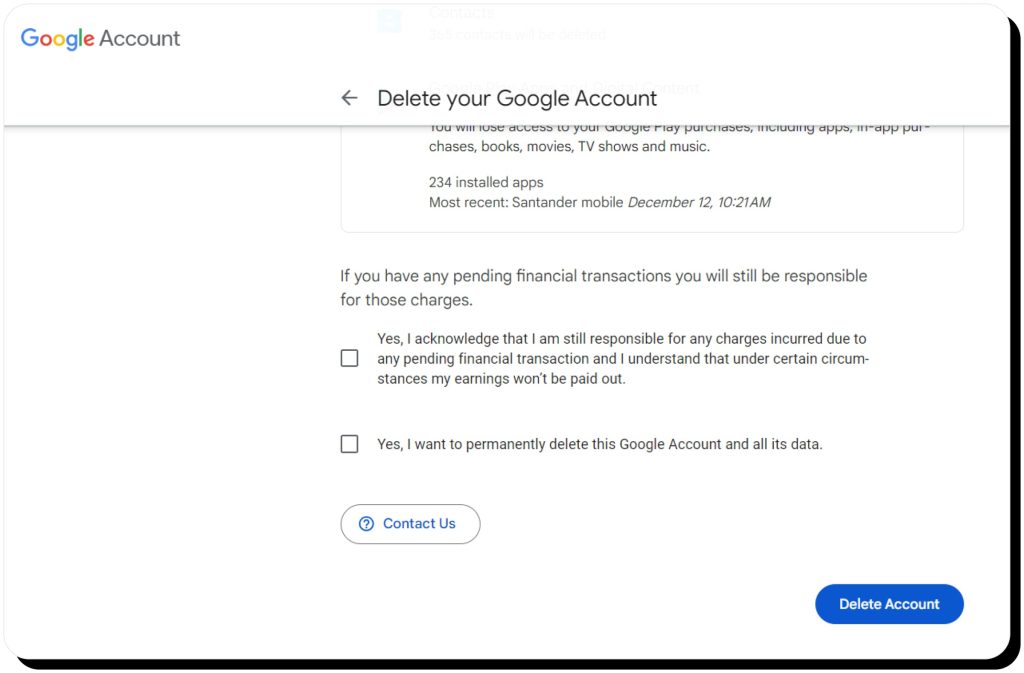 Erase old email accounts